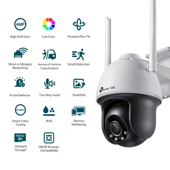 Tapo VIGI 4MP Outdoor Full-Color Wi-Fi Pan Tilt Network Camera - Image 3
