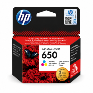 HP 650 Tri-Colour Original Ink Advantage Cartridge